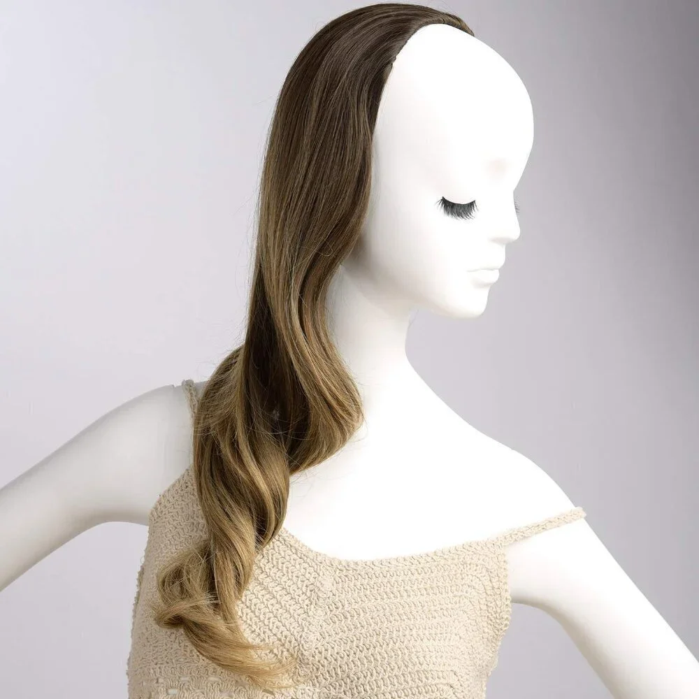 24“ Long Wavy Clip in Half Head Tied Wig Japanese Synthetic fibers Hair Extensio